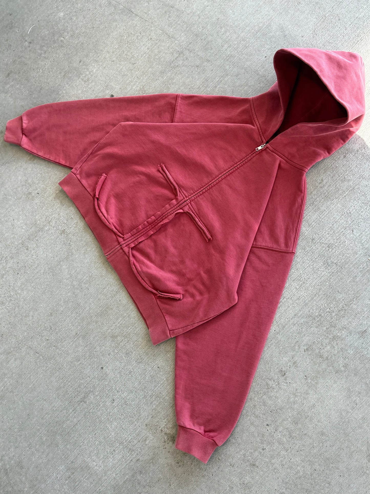 VLCTY "RED WASHED ZIP UP"